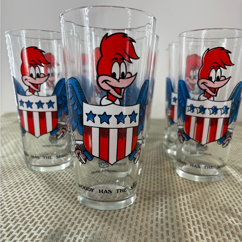 Lot 10 Vintage 1976 Arby’s Bicentennial Collector Series Glass Woody Woodpecker